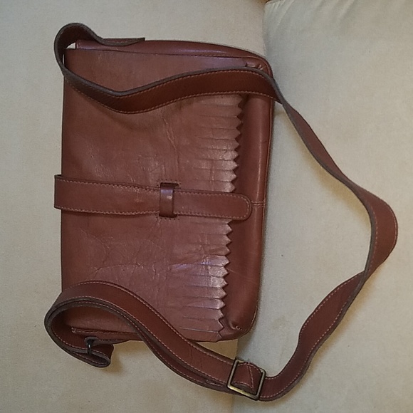 Tan/rust leather crossbody - Picture 1 of 7